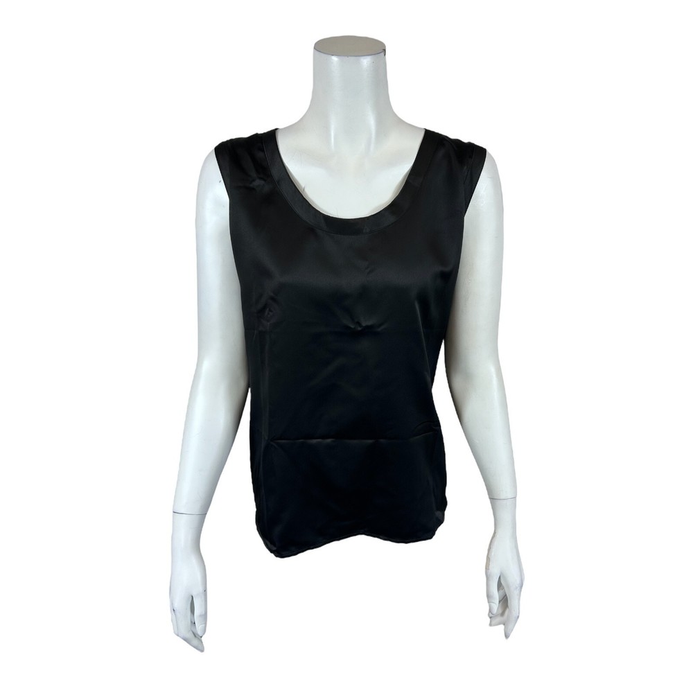 StyleList by Micaela Women's Reversible Satin to Matte Woven Tank Top Large Size